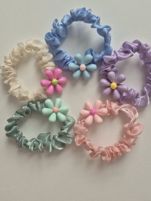 کش اسکرانچی نگین دار پیکسل گل