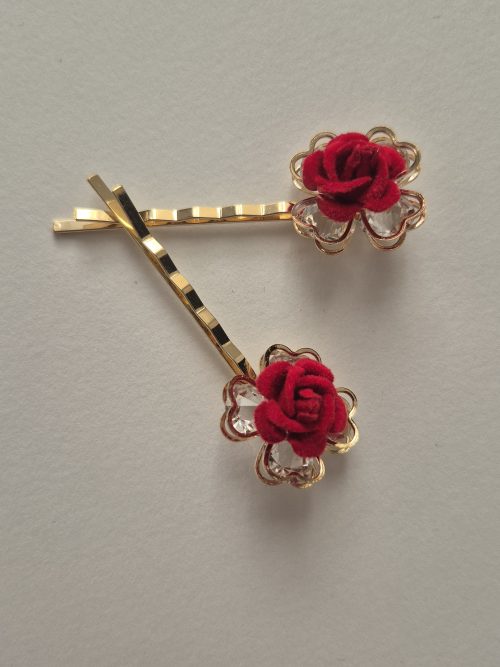 سنجاق طلایی گل رز