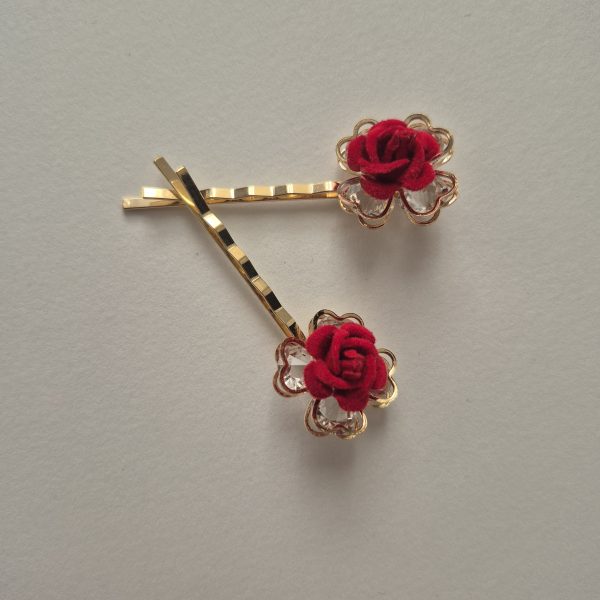 سنجاق طلایی گل رز