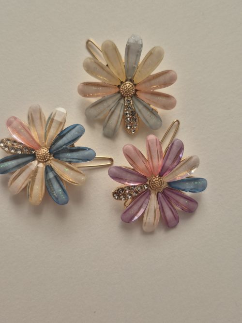 گیره نگین دار گل