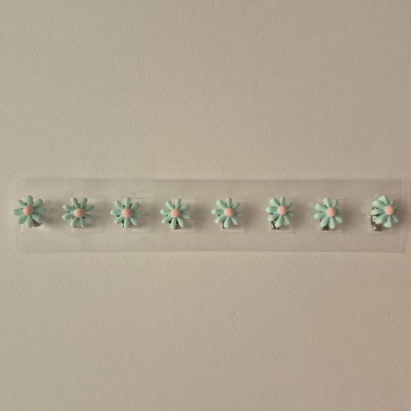 قفل مو گل فیروزه ای